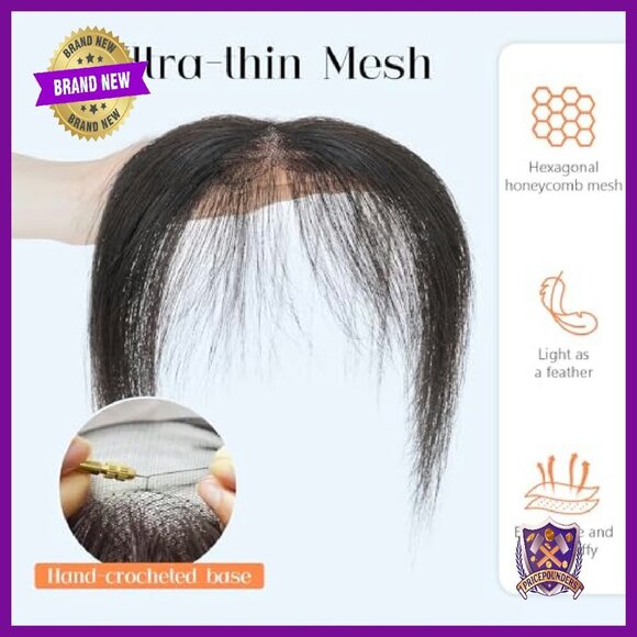 100% Human Hair Clip-On Bangs with 4 Non-Slip Clips, Natural Look main image 4